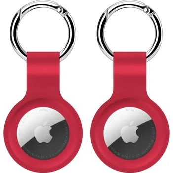 Pouzdro na mobilní telefon Ochranný silikonový obal pro AirTag - 2 ks - červený