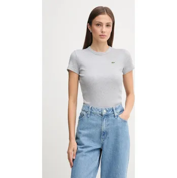 Bavlněné tričko Lacoste TF5538 šedá 90A, vel. 38
