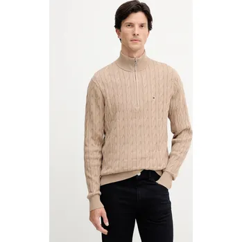 Oblečení a móda Bavlněný svetr Tommy Hilfiger MW0MW36532 béžová 80A, vel. M