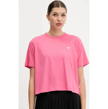 Dámské tričko Bavlněné tričko Guess Jeans dámské, fialová barva, W4YI05 K8HM0 W4YI05.K8HM0 30A, vel. M