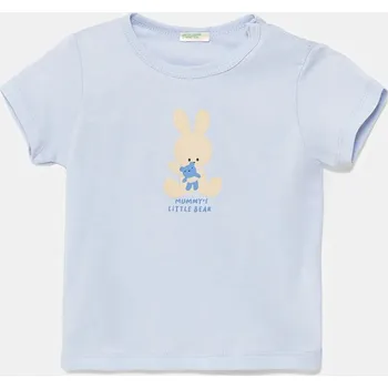 Dětské bavlněné tričko United Colors of Benetton 3I1XA1067.W.Seasonal modrá 05X, vel. 68