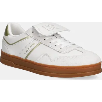 Dámské tenisky Kožené sneakers boty Tommy Jeans THE GREENWICH FLAP EN0EN02715 bílá 00B, EUR 41