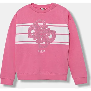 Chlapecká mikina Dětská bavlněná mikina Guess J5YQ01.KA6R4.9BYA růžová 03X, vel. 167