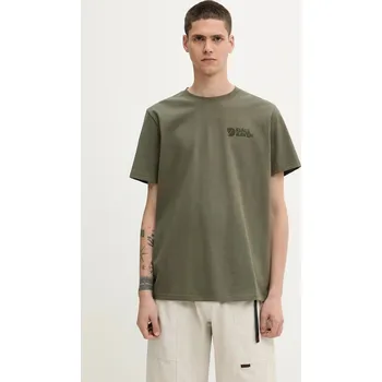 Pánské tričko Bavlněné tričko Fjallraven Fjällräven Heavy Classic T-shirt pánské, zelená barva, s potiskem, F12600232, S, 91X