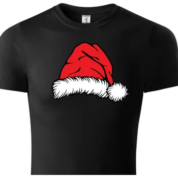 Chlapecké tričko Fenomeno Dětské tričko Santa čepice - černé Velikost: 158cm/12 let