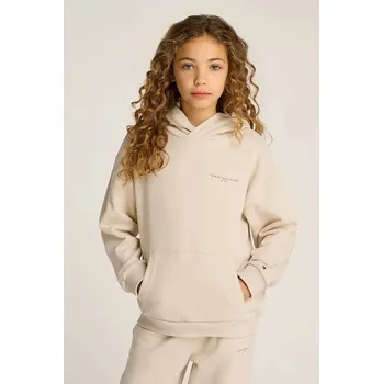 Chlapecká mikina Dětská mikina Tommy Hilfiger béžová barva, s kapucí, hladká, KS0KS00595 KS0KS00595.128.176.PPYA 80X, vel. 140