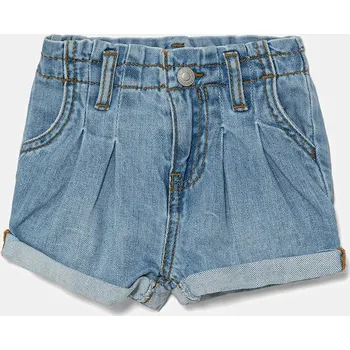 Pánské kraťasy Dětské riflové kraťasy Levi's PLEAT PAPER BAG SHORT 1EM255 modrá 50X, vel. 74