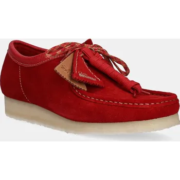 Pánské mokasíny Semišové mokasíny Clarks Originals Wallabee, 43, červená, 33X