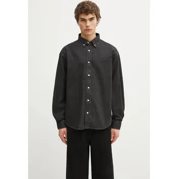 Pánská košile Džínová košile Carhartt WIP L/S Lucas, XXL, černá, 99X