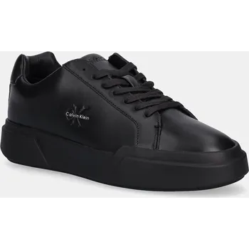 Pánské tenisky Kožené tenisky Calvin Klein CHUNKY CUPSOLE LACEUP LTH pánské, černá barva, YM0YM01344 99A, EUR 46