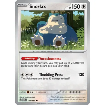 Sběratelská karetní hra Snorlax MEW 143/165 - reverse holo