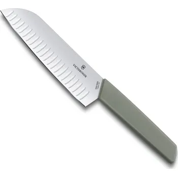 Kuchyňský nůž Japonský Nůž Santoku s výbrusy 17 cm olivový SWISS MODERN - Victorinox (Santoku nůž 17 cm SWISS MODERN olivový - Victorinox)