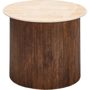 Konferenční stolek Konferenční stolek Jordan masiv mango, kámen 60 x 45 x 60 hnědá, krémová