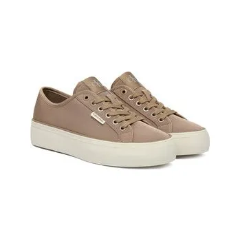 Dámské tenisky Sneakersy Calvin Klein Vulc Flatform Lace Up Moire YW0YW02012 Hnědá 35
