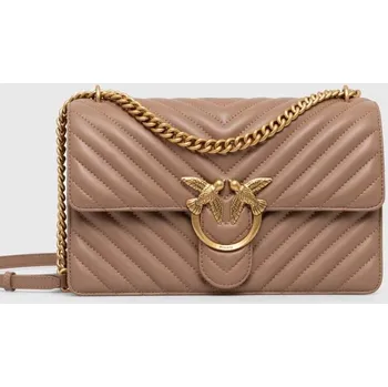 Kabelka Kožená kabelka Pinko hnědá barva, 100941 A0GK 100941.A0GK 88X, vel. ONE SIZE