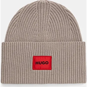 Pokrývka hlavy Vlněná čepice HUGO Saffa_hat 50502579 béžová 08X, vel. ONE SIZE