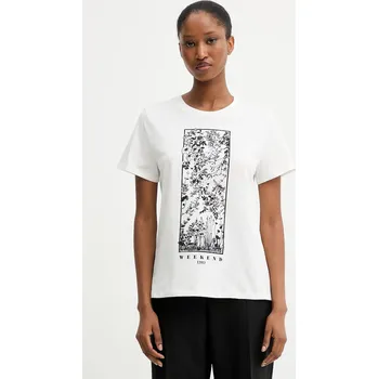 Bavlněné tričko Weekend Max Mara GUGLIA 2525976031600 bílá 00A, vel. XL