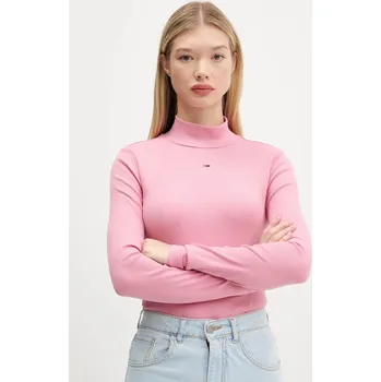 Pánské tričko Tričko s dlouhým rukávem Tommy Jeans DW0DW19830 růžová 34X, vel. XL