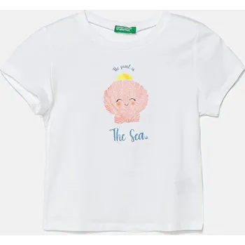 Dětská móda Dětské bavlněné tričko United Colors of Benetton 3I1XG10JJ.P.Seasonal bílá 00X, vel. 90