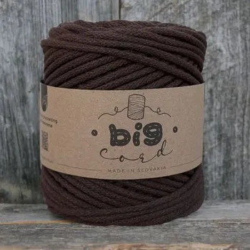 Příze VEĽKÁvlna VEL'KÁvlna bavlněná šňůra na háčkování 5mm Kaštan tmavý