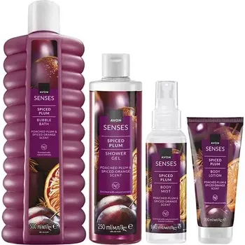 Koupelová pěna Sada Senses s vůní švestky, koření a pomeranče