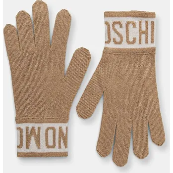 Rukavice Rukavice z vlněné směsi Moschino M3166.65422 zlatá GLD, vel. ONE SIZE