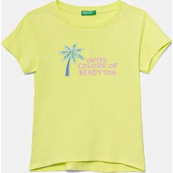 Dětské bavlněné tričko United Colors of Benetton zelená barva, 3I1XG10JB 3I1XG10JB.P.Seasonal 71X, vel. 110