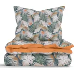 Francouzské bavlněné povlečení Renforcé – Taisa zelená/terakota