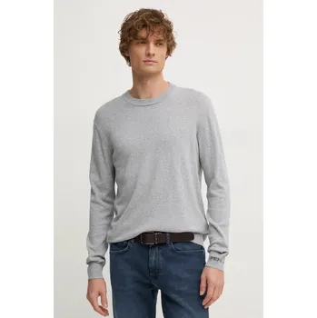 Pánský svetr Svetr z vlněné směsi Pepe Jeans NEW ANDRE CREW NECK pánský, šedá barva, lehký, PM702469 09X, vel. XL