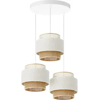 Lustr na lanku BOHO 3xE27/60W/230V bílá/juta