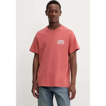 Bavlněné tričko Levi's pánské, béžová barva, s potiskem 16143 32X, vel. M