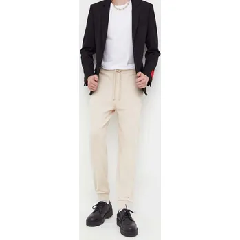 Bavlněné tepláky HUGO Dayote232 béžová barva, 50489617 08A, vel. L