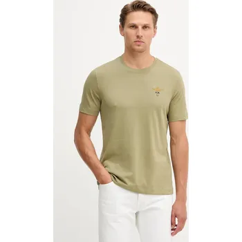 Pánské tričko Bavlněné tričko Aeronautica Militare TS1580UJ00372 zelená 77X, vel. M