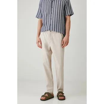 Lněné kalhoty Medicine pánské, béžová barva, jednoduché RS25.SPM071 08M, vel. XXL