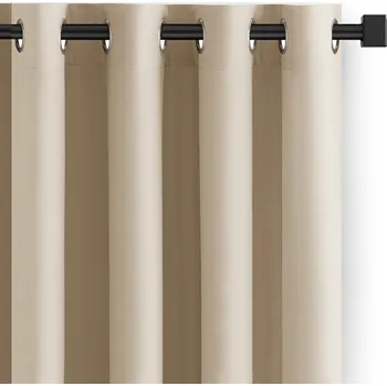 Závěs Závěs s kroužky Carli světle béžový, velikost 140x250