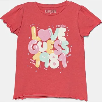 Chlapecké tričko Dětské tričko Guess růžová barva, K5GI15 K6YW4 K5GI15.K6YW4.PPYA 38X, vel. 118-122