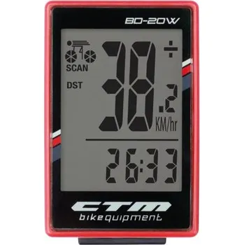 Tachometr CTM bezdrátový cyklopočítač BD-20W (červená)