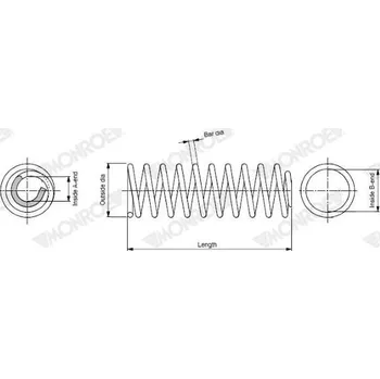 Pružina podvozku MONROE SP1938