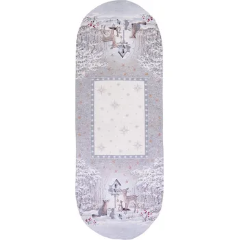 ubrus Tegatex Vánoční gobelínový ubrus chenille - zvířátka u krmítka Velikost: 40*100 cm ovál