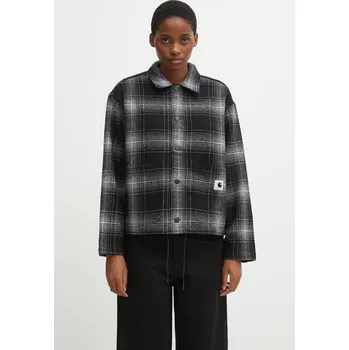 Bunda s příměsí vlny Carhartt WIP W' Brennan Shirt Jac, S, šedá, 90X