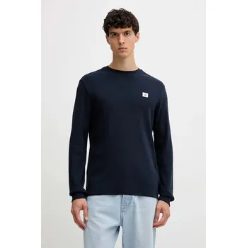 Pánské tričko Tričko s dlouhým rukávem Calvin Klein Jeans LV040EM217 námořnická modř 59X, vel. S