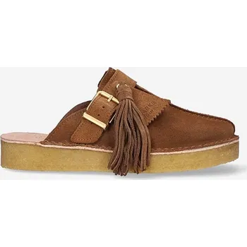 Dámské pantofle Semišové pantofle Clarks Originals, 40, hnědá, 82X