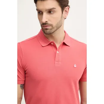 Pánské oblečení Bavlněné polo tričko United Colors of Benetton 3089J3179 růžová 38D, vel. XXL