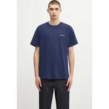 Bavlněné tričko Carhartt WIP S/S Script Embroidery T-Shirt, M, modrá, 57X