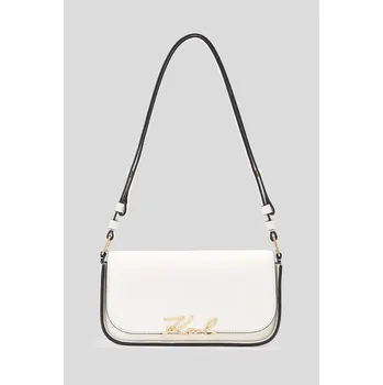 Kožená kabelka Karl Lagerfeld K/SIGNATURE modrá barva, A1W30039 00X, vel. ONE SIZE