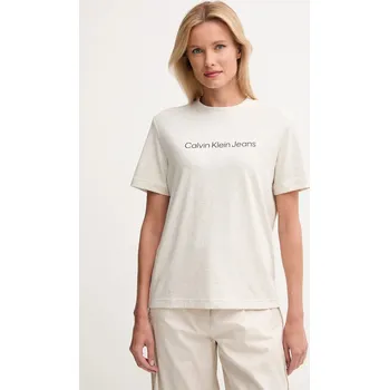 Bavlněné tričko Calvin Klein Jeans dámské, bílá barva, LV047C912G 01G, vel. M