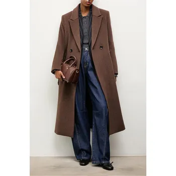 Dámský kabát Vlněný kabát Answear.LAB WA24.KPD004 hnědá 88X, vel. XL