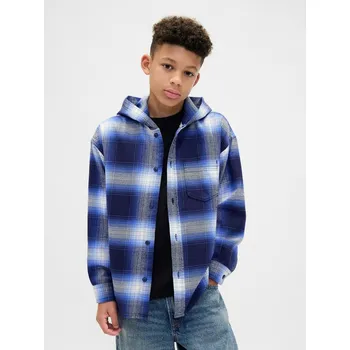 GAP Chlapecké Dětská flanelová košile s kapucí GAP Modrá XXL (2948490)