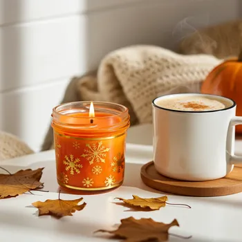 vonný vosk SCHMINKA Sojová svíčka Dýňové Latte 165 ml – Vánoční edice