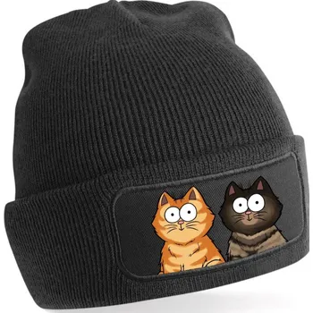 Polštář Zimní čepice - Kočky One size / Šedá
